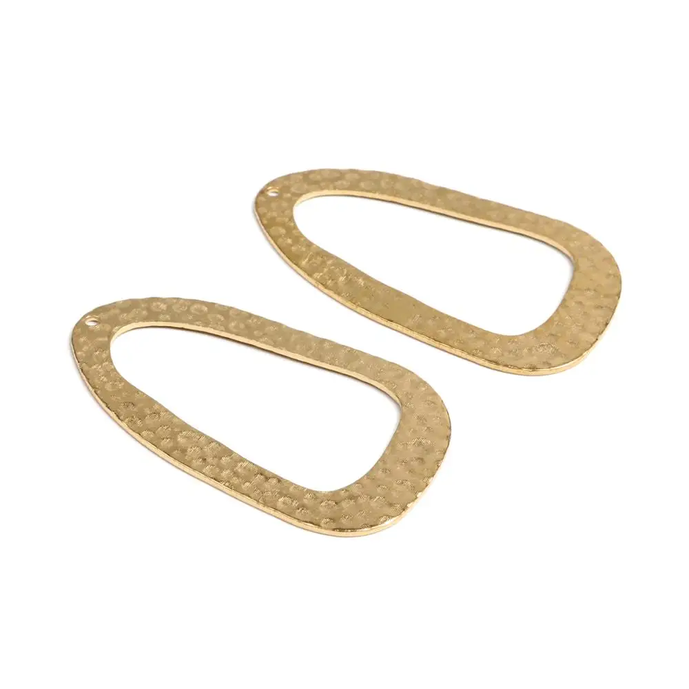 

Brass Textured Geometric Charms,Raw Brass Textured Oval Shaped Earring Findings, Fit For DIY Necklace,Brooch,Earrings,44.5x25mm-