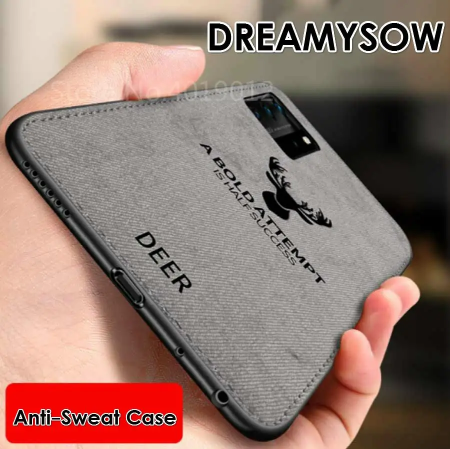 Фото Fabric Case For Honor 20 lite 20s 9A Phone Deer Design Matte Skin Cloth Soft Back Cover for Huawei P40 Pro Plus Lite P30 | Мобильные