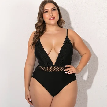 Sexy Deep V Black One Piece Swimsuit Swimwear Women 2020 Large Size 5XL Swimming Suit Female Bathing suit Beachwear Lady 
Sexy Deep V Black One Piece Swimsuit Swimwear Women 2020 Large Size 5XL Swimming Suit Female Bathing suit Beachwear Lady