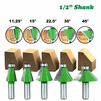 5pc/set 12MM 1/2" Shank Milling Cutter Woodworking Chamfer Router Bit 11.25 15 22.5 30 45 Degree For Woodwork Machine MC03233
5pc/set 12MM 1/2" Shank Milling Cutter Woodworking Chamfer Router Bit 11.25 15 22.5 30 45 Degree For Woodwork Machine MC03233