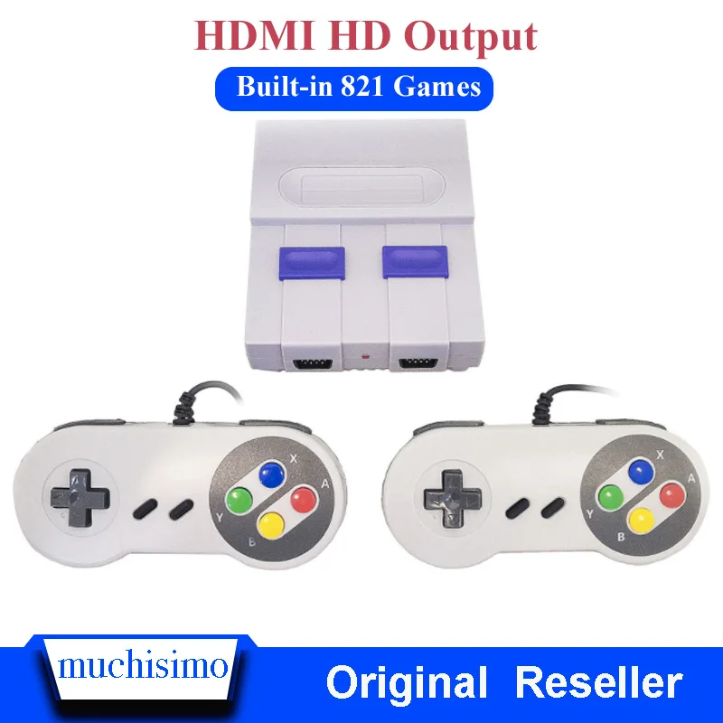 Mini HD HDMI TV Video Game Console Handheld Retro Game Console Built-In 821 Classic for SNES Games With Dual Gamepad
Mini HD HDMI TV Video Game Console Handheld Retro Game Console Built-In 821 Classic for SNES Games With Dual Gamepad