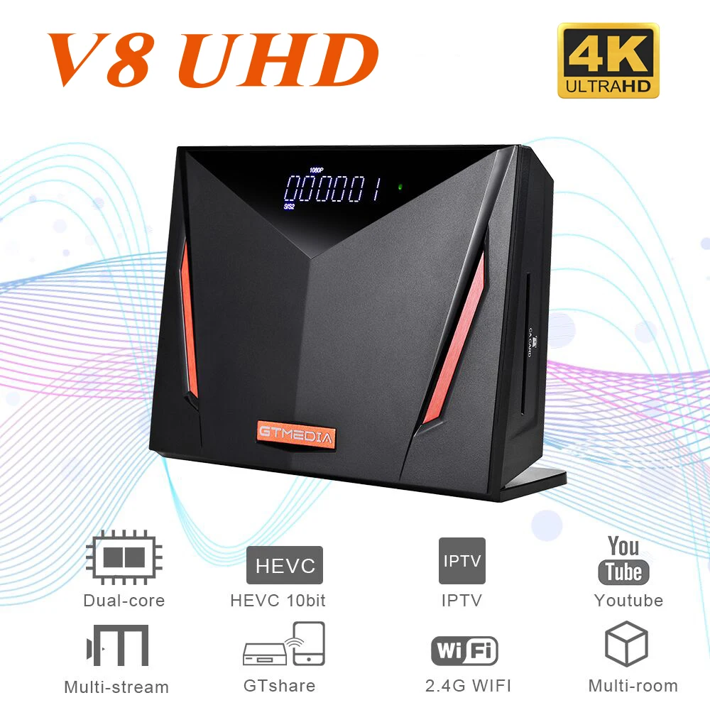 4K TV box GTMEDIA V8 UHD HEVC 10bit UHD Decoder Built-in Wifi support Abertis/Tivusat/BBC Satback Fastest BISS auto-roll
4K TV box GTMEDIA V8 UHD HEVC 10bit UHD Decoder Built-in Wifi support Abertis/Tivusat/BBC Satback Fastest BISS auto-roll