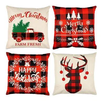 Yardwe 4pcs Christmas Pillow Covers Linen Square Throw Pillow Cases Festive Merry Christmas Cushion Covers for Couch Sofa Bed
Yardwe 4pcs Christmas Pillow Covers Linen Square Throw Pillow Cases Festive Merry Christmas Cushion Covers for Couch Sofa Bed