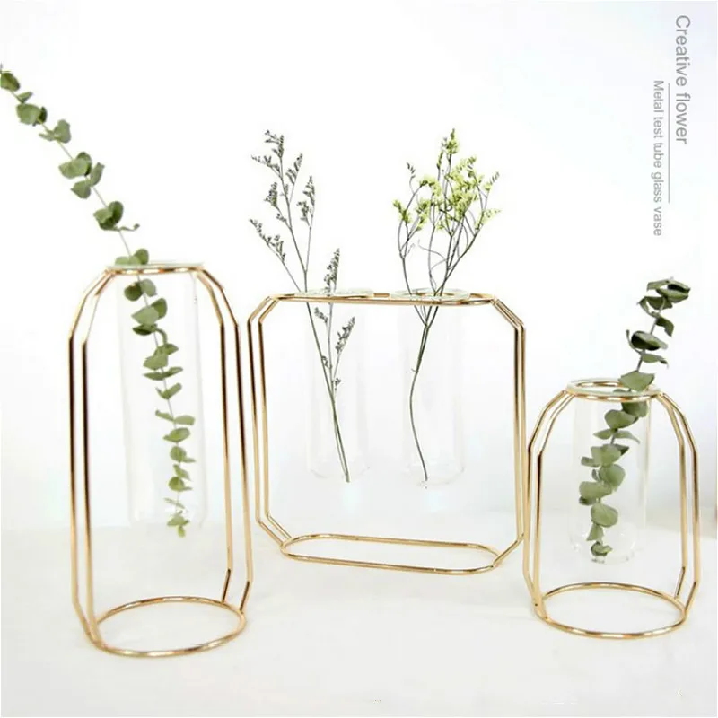 Simple Modern Creative Vase Metal Flower Stand Test Tube Transparent Glass Vase Home Flower Culture Flower Arrangement
Simple Modern Creative Vase Metal Flower Stand Test Tube Transparent Glass Vase Home Flower Culture Flower Arrangement
