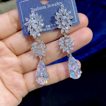 ASNORA High Quality White Flower Shape CZ Drop Earrings Women Crystal Earrings Bride Wedding Long Earrings A0879
ASNORA High Quality White Flower Shape CZ Drop Earrings Women Crystal Earrings Bride Wedding Long Earrings A0879
