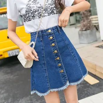 Autumn Summer New Fashion Korean Style Casual Mini Jeans Skirt Female Single Breasted High Waist Denim Skirts For Women P074
Autumn Summer New Fashion Korean Style Casual Mini Jeans Skirt Female Single Breasted High Waist Denim Skirts For Women P074