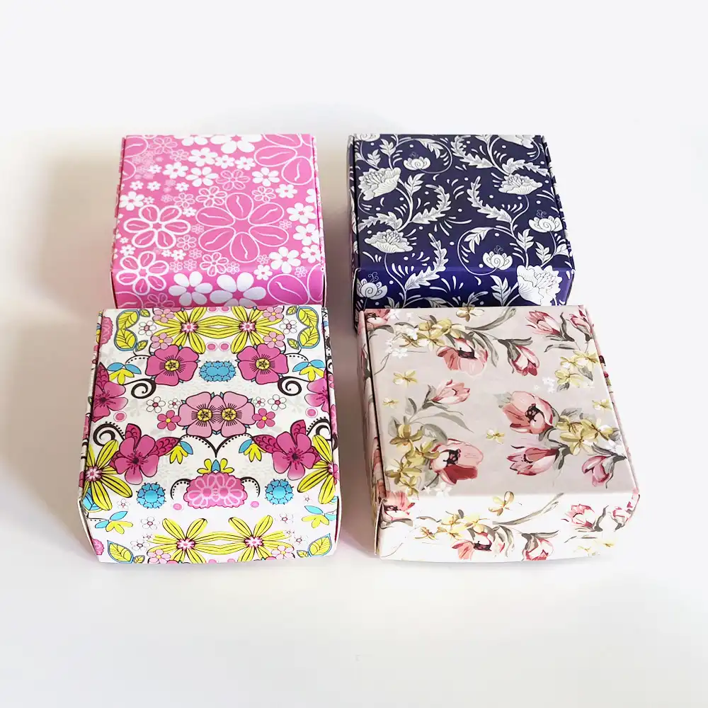 40pcs colorful flower gift paper box handmade soap wedding favor