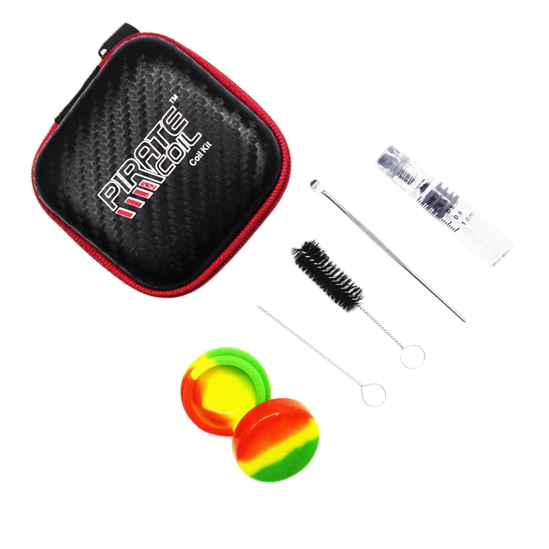 PIRATE COIL 6 in 1 Vape Tool Kit 1Ml Syringe Injector for Thick Disposable Cartridge Stainless Steel Clean Brush Container Dab
PIRATE COIL 6 in 1 Vape Tool Kit 1Ml Syringe Injector for Thick Disposable Cartridge Stainless Steel Clean Brush Container Dab