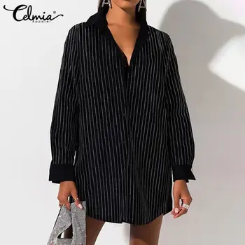 2020 Fashion Striped Blouses Women Celmia Long Sleeve Lapel Tunic Tops Plus Size Casual Elegant Shirt Ladies Blusas Feminina 5XL
2020 Fashion Striped Blouses Women Celmia Long Sleeve Lapel Tunic Tops Plus Size Casual Elegant Shirt Ladies Blusas Feminina 5XL