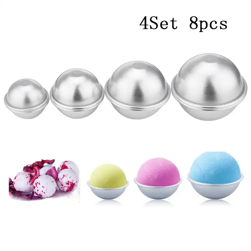 2pcs/8pcs aluminum alloy 3d bath bombs mold bath salt bomb mold