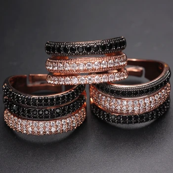 Charm Cubic Zirconia Finger Rings For Women punk Rose Gold Hip Hop adjustable Ring lady Statement Stackable Party jewelry gifts 
Charm Cubic Zirconia Finger Rings For Women punk Rose Gold Hip Hop adjustable Ring lady Statement Stackable Party jewelry gifts