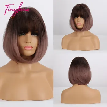 TINY LANA Short Bob Hair Straight with Bangs Ombre Dark to Brown Synthetic Wigs for Women Heat Resistant Daily Use& Cosplay wigs
TINY LANA Short Bob Hair Straight with Bangs Ombre Dark to Brown Synthetic Wigs for Women Heat Resistant Daily Use& Cosplay wigs
