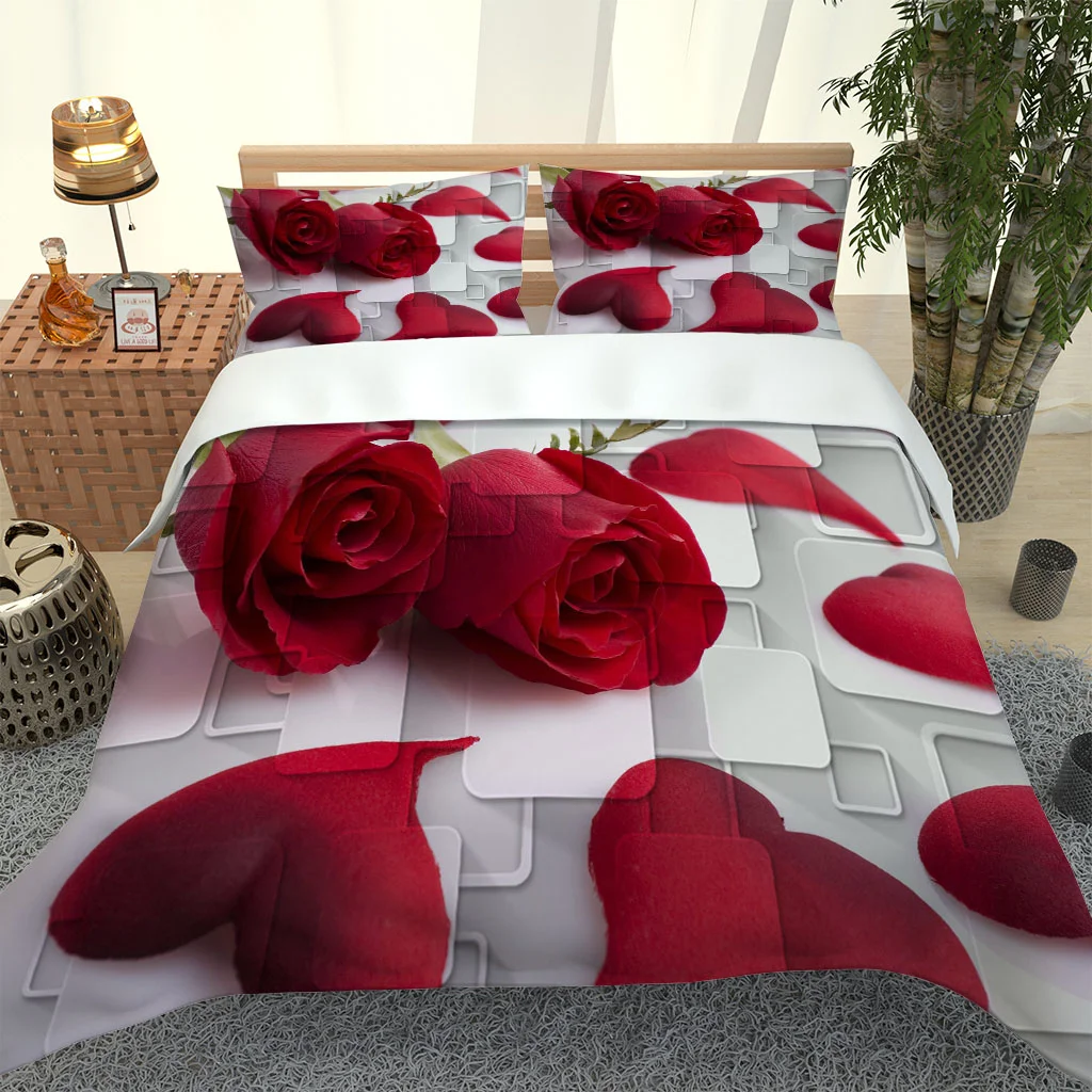 2020 Hot Style Bedding Set 3d Digital Roses Pattern 2/3pcs Duvet Cover Set Single Twin Double Full Queen King Bedding
2020 Hot Style Bedding Set 3d Digital Roses Pattern 2/3pcs Duvet Cover Set Single Twin Double Full Queen King Bedding