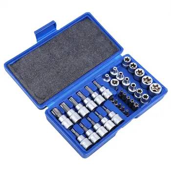 34PC Torx Star Sockets E Bit Socket Set 3/8" & 5/16" Drive Security Garage Tool
34PC Torx Star Sockets E Bit Socket Set 3/8" & 5/16" Drive Security Garage Tool