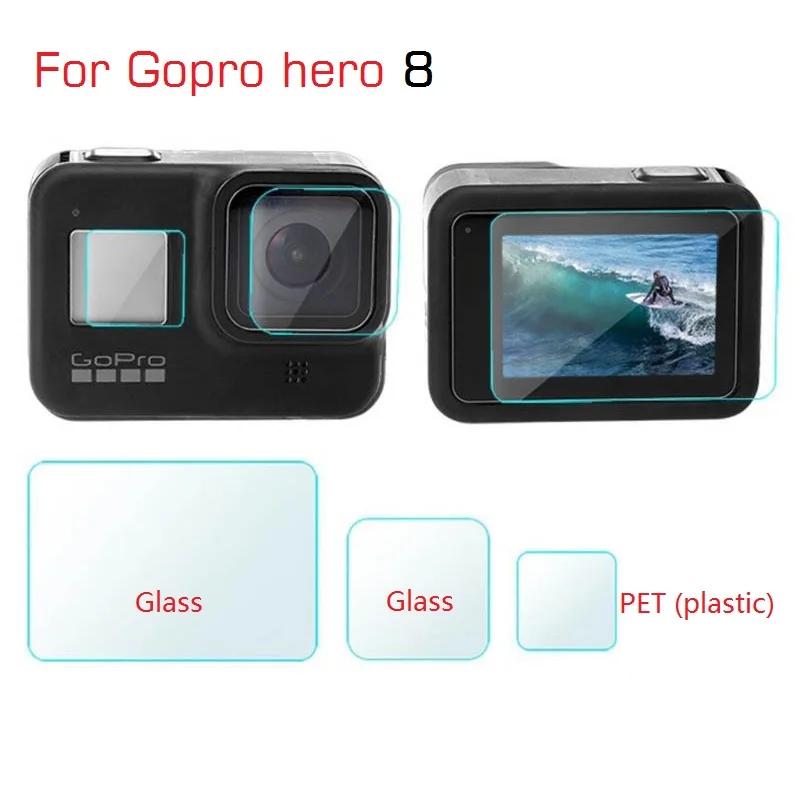

Clownfish For Gopro Hero 8 black Lens film LCD Screen Protector Protection Film tempered glass Lens Cap/Cover For gopro 8 Camera