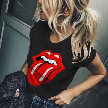 Plus Size Women's Tops Casual Lips Tongue Print Round Collar Short Sleeve Summer T Shirt Female Graphic Cute Tee Tops Clothes
Plus Size Women's Tops Casual Lips Tongue Print Round Collar Short Sleeve Summer T Shirt Female Graphic Cute Tee Tops Clothes