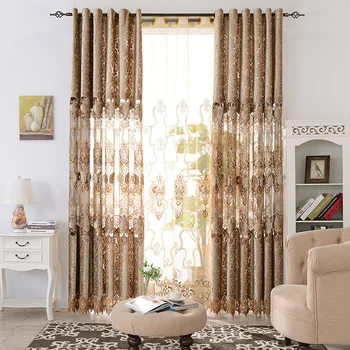 European Semi-shaded Embroidery Curtains for Living Dining Room Bedroom. 
European Semi-shaded Embroidery Curtains for Living Dining Room Bedroom.