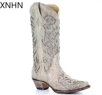 Women Mid-Calf Boots Spring Low Heel Women Boots Embroidered Cool British Crystal Design Soft Short Boots Party Knee High Boots
Women Mid-Calf Boots Spring Low Heel Women Boots Embroidered Cool British Crystal Design Soft Short Boots Party Knee High Boots