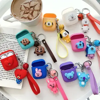 For Apple Airpods Case 1st 2nd Generation Case Bluetooth Earphone Headset Protective Cover BT21 3D Cartoon Silicone with Pendant
For Apple Airpods Case 1st 2nd Generation Case Bluetooth Earphone Headset Protective Cover BT21 3D Cartoon Silicone with Pendant