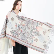

2019 Fashion Jacquard Women Cashmere Scarf Cashew Flower Winter Pashmina Shawls Long Tassel Wrap Scarves female stole bufandas