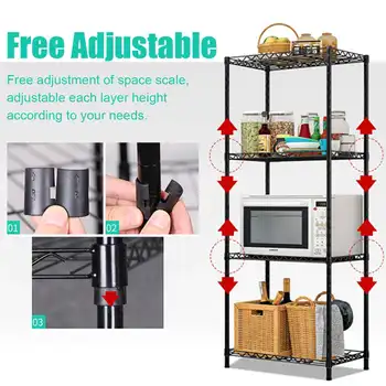 4-Tier Metal Space Saver Storage Rack Holder Home Kitchen Adjustable Storage Shelf Bookshelf Storage Books Display
4-Tier Metal Space Saver Storage Rack Holder Home Kitchen Adjustable Storage Shelf Bookshelf Storage Books Display