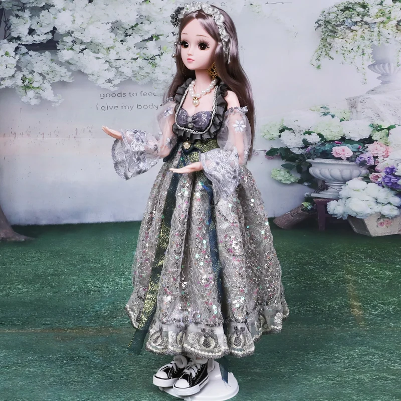 Кукла Bjd с подвижными суставами 60 см белой кожей платье принцессы игрушки для