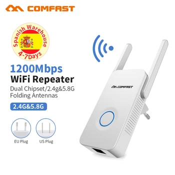 Powerful Dual Band 1200Mbps WiFi Extender Internet Signal Booster Wireless Repeater 2.4GHz 5GHz Wi-Fi Range Extender Antenna
Powerful Dual Band 1200Mbps WiFi Extender Internet Signal Booster Wireless Repeater 2.4GHz 5GHz Wi-Fi Range Extender Antenna
