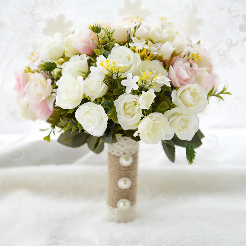 Букет из искусственных цветов ручной работы AYiCuthia букет розы casamento для свадебного