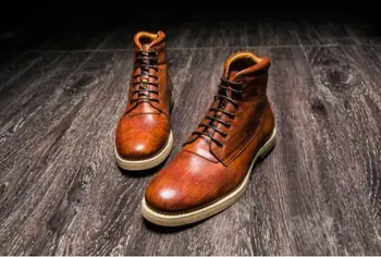 retro Autumn winter men's ankle boots Genuine Leather lace-up round-toe boots fashion high-top Martin boots wholesale 2 colour
retro Autumn winter men's ankle boots Genuine Leather lace-up round-toe boots fashion high-top Martin boots wholesale 2 colour