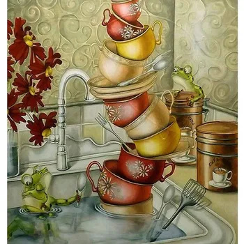 Diy New Full Round Diamond Painting Kitchen Washing Dishes Diamond Cross Stitch Decoration Needlework, Gift
Diy New Full Round Diamond Painting Kitchen Washing Dishes Diamond Cross Stitch Decoration Needlework, Gift