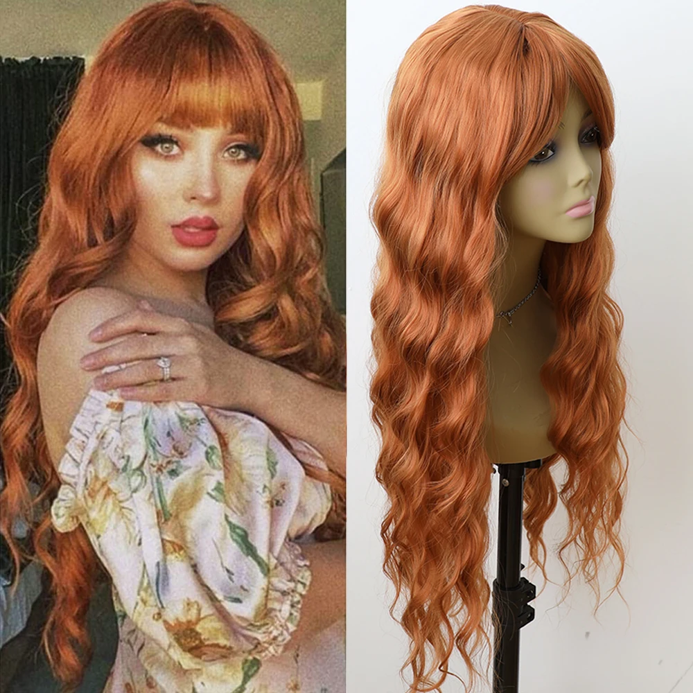 Oxeely Ginger Orange Color Loose Wave Hair Replacement Wigs for Fashion Women Heat Resistant Synthetic None Lace Wigs with Bangs
Oxeely Ginger Orange Color Loose Wave Hair Replacement Wigs for Fashion Women Heat Resistant Synthetic None Lace Wigs with Bangs