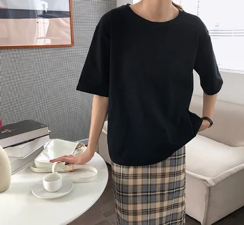 JS3527J-2020 summer new Korean short bottoming shirt net red slim slimming solid color short-sleeved T-shirt female
JS3527J-2020 summer new Korean short bottoming shirt net red slim slimming solid color short-sleeved T-shirt female