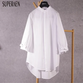 SuperAen Europe Shirts Women New 2020 Spring and Autumn Stand Collar Ladies Blouses and Tops Solid Color Cotton Pluz Size Shirts
SuperAen Europe Shirts Women New 2020 Spring and Autumn Stand Collar Ladies Blouses and Tops Solid Color Cotton Pluz Size Shirts