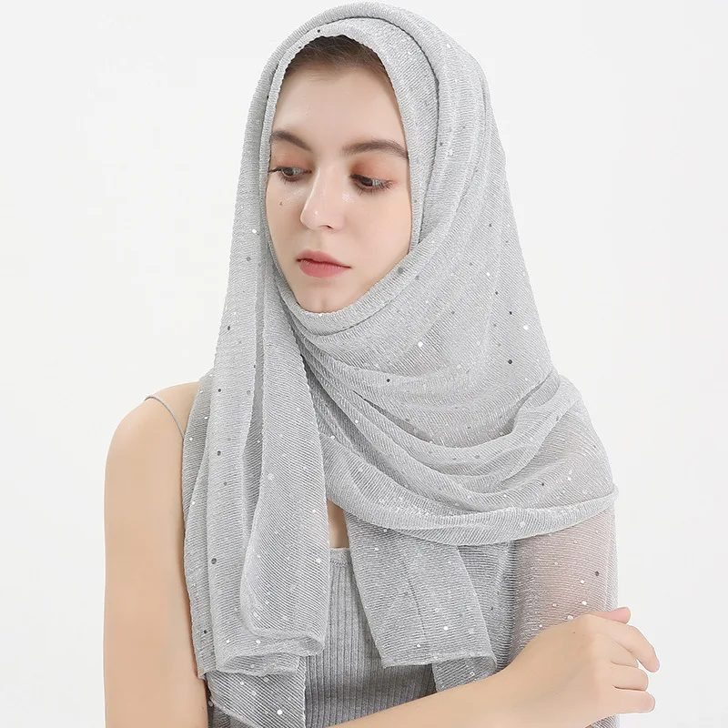 2019 Sequined Silver Islamic Muslim inner hijabs Woman novelty fashion Polyester Arabic scarf 180*80 turban elegant scarves
2019 Sequined Silver Islamic Muslim inner hijabs Woman novelty fashion Polyester Arabic scarf 180*80 turban elegant scarves