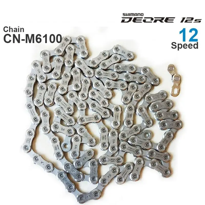 Original SHIMANO DEORE M6100- 12-Speed Bicycle Chains - HG - MTB Chain 116/124L with Quick Link
Original SHIMANO DEORE M6100- 12-Speed Bicycle Chains - HG - MTB Chain 116/124L with Quick Link