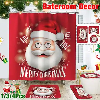 Waterproof Shower Curtain Set Cute Santa Claus Merry Christmas 3Pcs Anti-slip Pedestal Rug Toilet Lid Cover Mat 4Pcs Full Set
Waterproof Shower Curtain Set Cute Santa Claus Merry Christmas 3Pcs Anti-slip Pedestal Rug Toilet Lid Cover Mat 4Pcs Full Set
