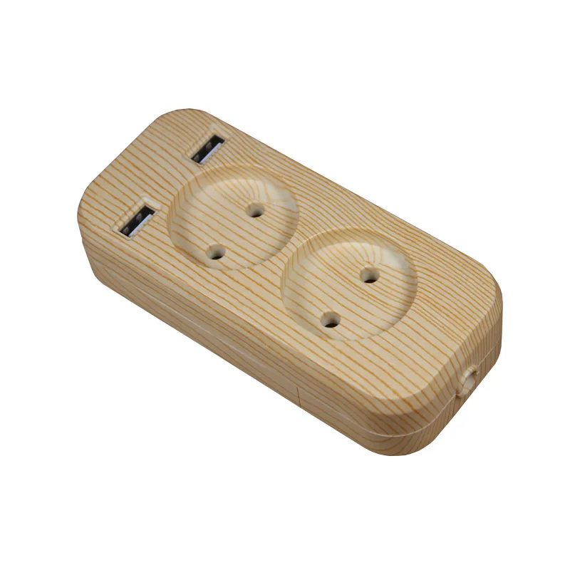 2019 новый дизайн 2 розеток Европейского 5V 2A USB гнездо выдвижения LLEW 01 дерево