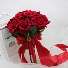 Cheap Burgundy Roses Bouquet Red Round Bouquet of roses with real touch Ribbon Handle with Bow Ceremonie laique mariage
Cheap Burgundy Roses Bouquet Red Round Bouquet of roses with real touch Ribbon Handle with Bow Ceremonie laique mariage