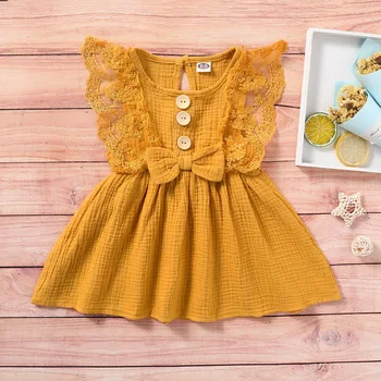 Sale Summer Baby Girls Ruffle Lace Princess Dress Soild Color Puff Sleeve A-line Dresses Cute Bowknot Button Decor Dress D35
Sale Summer Baby Girls Ruffle Lace Princess Dress Soild Color Puff Sleeve A-line Dresses Cute Bowknot Button Decor Dress D35
