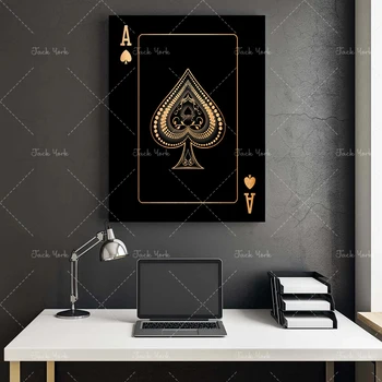 Ace of spades abstract gold and silver playing cards Creative poker HD print club bar restaurant decoration poster home Decor
Ace of spades abstract gold and silver playing cards Creative poker HD print club bar restaurant decoration poster home Decor