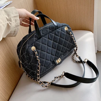 

Original Design Fashion French Unique Bag Rhombic Embroidery Thread Handbag Elegant Large Capacity Shoulder Bag Messenger Bag