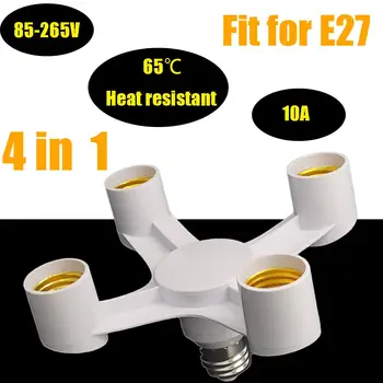 4 in 1 Bulb Socket Adapter Holder Converters Socket 1 to 4 E27 Base Socket Splitter LED Light Below 80W Adapter Lights Split Hol
4 in 1 Bulb Socket Adapter Holder Converters Socket 1 to 4 E27 Base Socket Splitter LED Light Below 80W Adapter Lights Split Hol