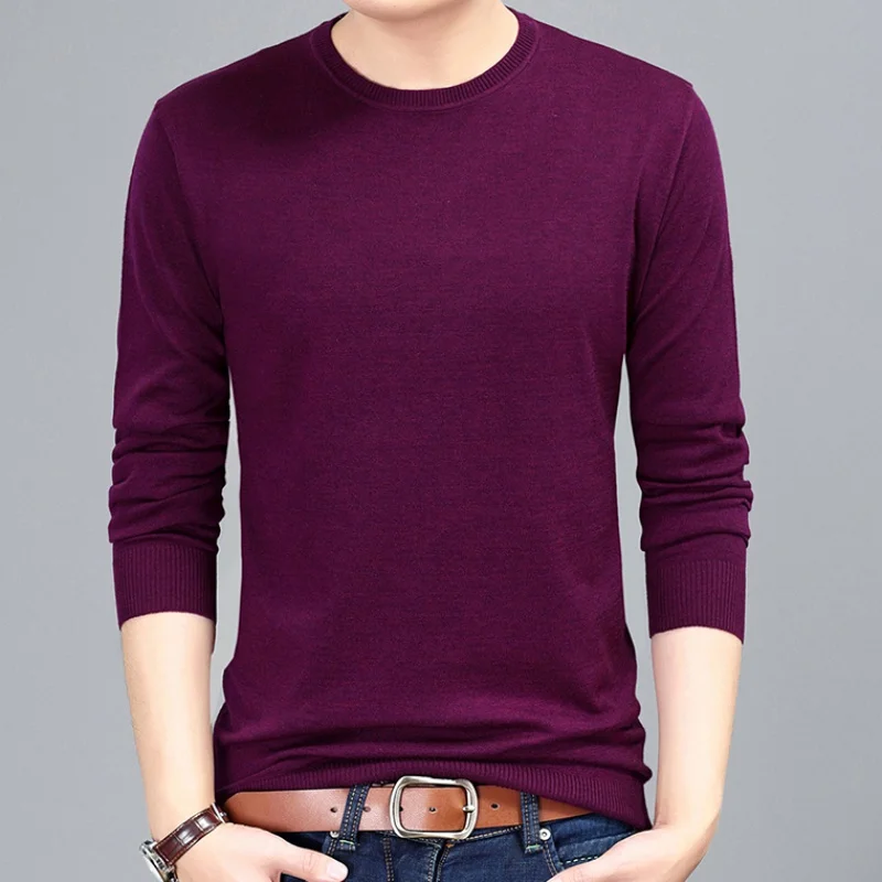 Autumn winter long-sleeved knitwear sweaters men's round neck solid color sweater thin bottoming shirt
Autumn winter long-sleeved knitwear sweaters men's round neck solid color sweater thin bottoming shirt