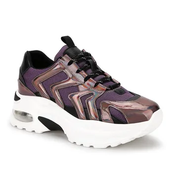 Holographic Shoes Chunky Sneakers Women Bling Shoes Trainers Platform Cushion Sole Mesh Lace Up Purple Silver Sneakers N10-01
Holographic Shoes Chunky Sneakers Women Bling Shoes Trainers Platform Cushion Sole Mesh Lace Up Purple Silver Sneakers N10-01