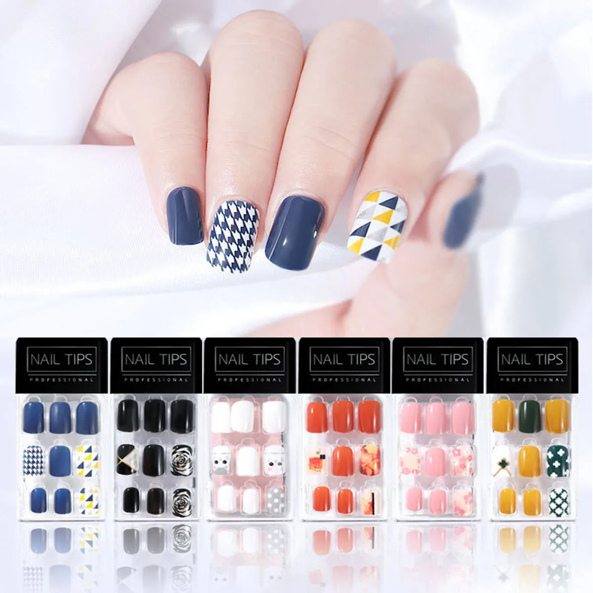 False Nails Elegant 30Pcs Artificial Full Cover Nail Tip Press on Nails Short Square Geometric French Design for Girls Women
False Nails Elegant 30Pcs Artificial Full Cover Nail Tip Press on Nails Short Square Geometric French Design for Girls Women