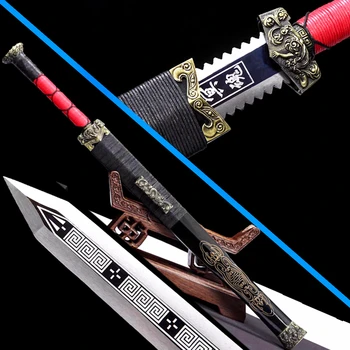 Handmade Chinese KungFu Dao Sword Strong High Manganese Steel Double Edge Sharp WuShu Han Dynasty Battle Jian Saber 
Handmade Chinese KungFu Dao Sword Strong High Manganese Steel Double Edge Sharp WuShu Han Dynasty Battle Jian Saber