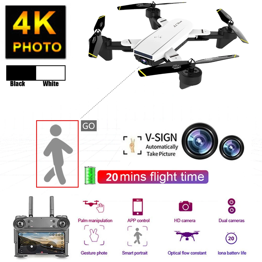 SG700-D FPV WiFi RC Drone Profissional 4K 1080P 720P HD Wide Angle Drone with Camera Folding FPV RC Real Time Aerial Quadcopter 
SG700-D FPV WiFi RC Drone Profissional 4K 1080P 720P HD Wide Angle Drone with Camera Folding FPV RC Real Time Aerial Quadcopter