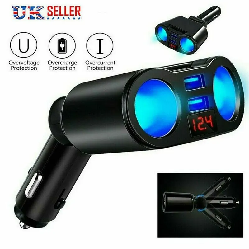 12V Car Dual USB Cigarette Lighter Socket Adapter Mobile Phone Charger Plug Splitter LED Digital Display Auto Accessories
12V Car Dual USB Cigarette Lighter Socket Adapter Mobile Phone Charger Plug Splitter LED Digital Display Auto Accessories