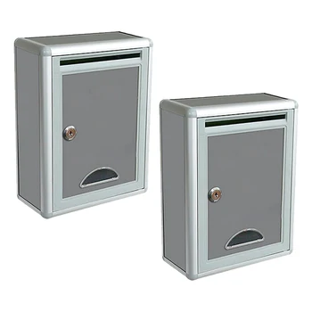 2pcs Aluminium Alloy Wall Mounted Mailbox Lockable Letterbox Post Box Vertical Locking Drop Mail Box for Home Garden Wall Decor
2pcs Aluminium Alloy Wall Mounted Mailbox Lockable Letterbox Post Box Vertical Locking Drop Mail Box for Home Garden Wall Decor