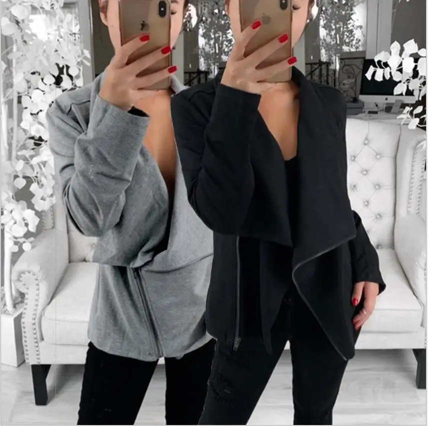 Wish ebay amazon hot style in Europe and the ladies inclined zipper fleece qiu dong frock coat
Wish ebay amazon hot style in Europe and the ladies inclined zipper fleece qiu dong frock coat